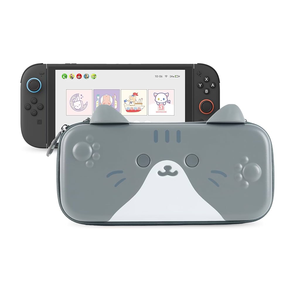 Nintendo Switch - ねこさる Amazon.com: GeekShare Cat Ears Carry Case Compatible with